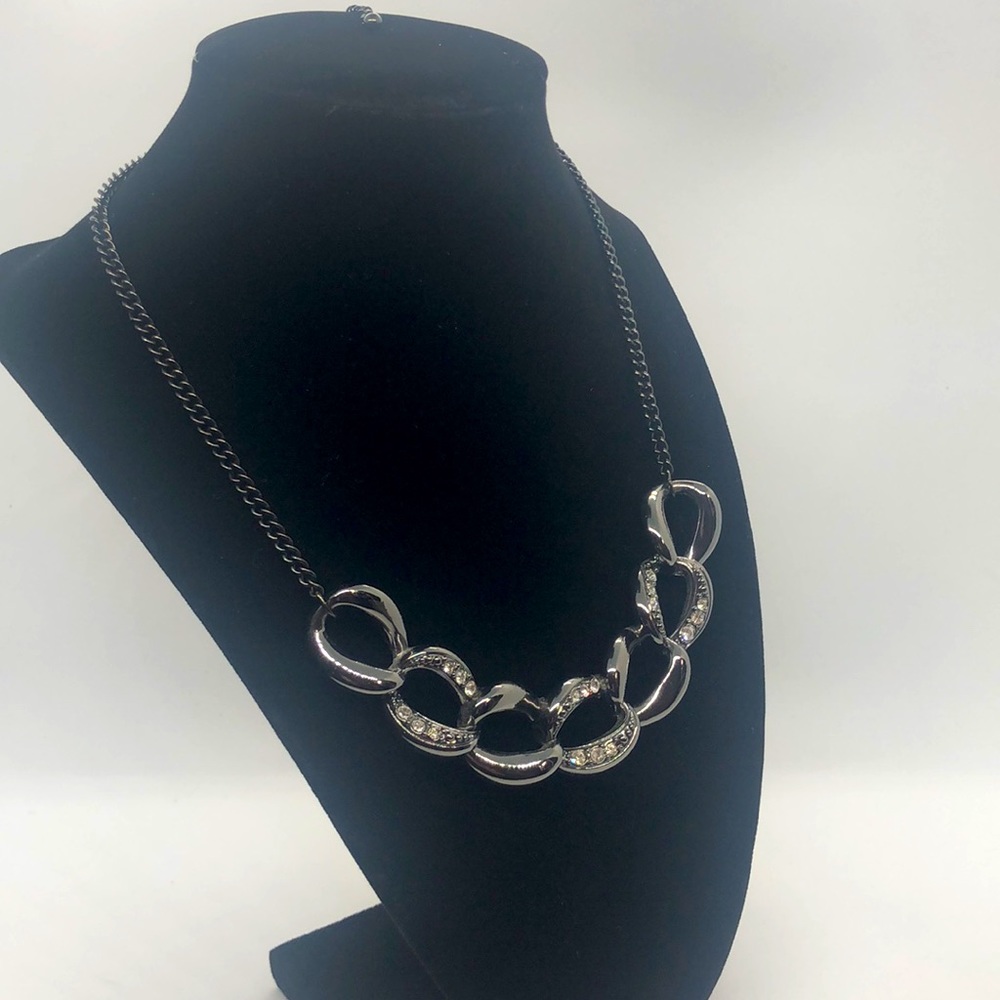 Avon chain links gunmetal pave rhinestones new without tags